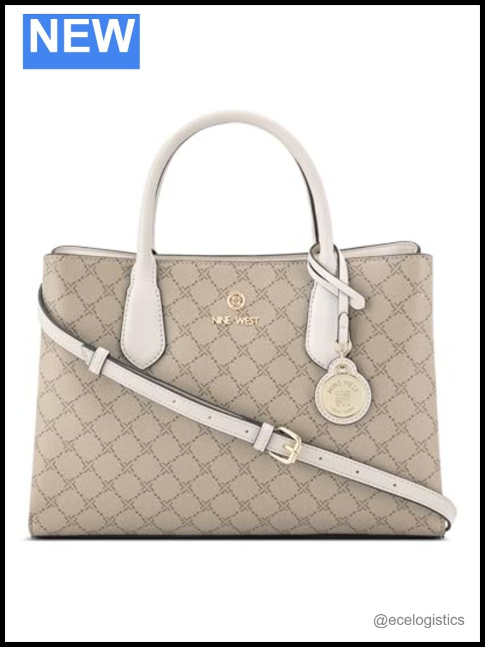 Faux Leather Triple Compartment Satchel Bag Shoulder Top Handle